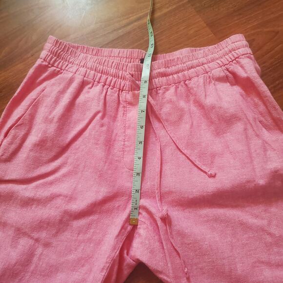 J.Crew Factory Linen-Cotton Drawstring Pant Pink Linen Cotton Blend Women's 8 - Picture 14 of 15